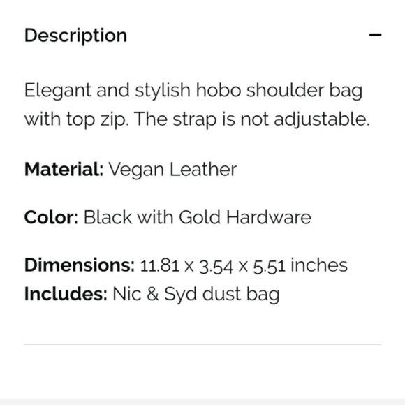 Nic &Syd black Luna crescent hobo handbag new - Picture 6 of 9